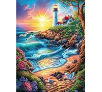 Lighthouse by The Sea at Sunset Puzzle 1000 Pezzi Colorato Rompicapo Sfida Impossibile Per Amanti Del Puzzle Adulti Rilassamento Pressione Ridotta Idea Regalo Per Lui 1000 PCS