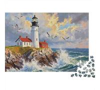 Lighthouse by The Seaside Puzzle Giochi 1000 Pezzi Regalo Per Amore E Amico Arte Interesting Puzzle Adulti Idea Regalo Per 38x26cm/1000pcs