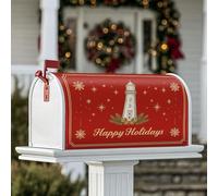 Lighthouse, Coperture magnetiche per cassette postali, decorazioni natalizie per cassetta postale con fiocchi di neve e stelle, decorazione per portico anteriore, 45 x 53 cm