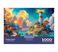 Lighthouse Glowing at Golden Hour Puzzle Da 1000 Pezzi Coastal Lighthouse Puzzle Classici Per Bambini E Adulti 38x26cm/1000pcs