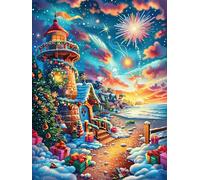 Lighthouse in A Magical Village Puzzle 500 Pezzi Raffaello Per Collezionisti Science Fiction Magical Dream Cartone Di Alta Qualità Opere Rinascimentali Per Decorazione Ufficio Da Passatempo Qualità P