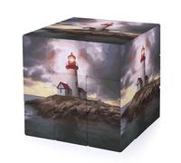 Lighthouse Magic Cube,L'originale cubo 3x3,Speed Cube Problem-Solving Brain Teaser,Giocattolo sensoriale di puzzle facile da girare,Forma di sollievo dallo stress sensoriale giocattoli Fidget