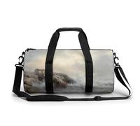 Lighthouse on The Rocky Coastline, borsa da viaggio vintage da palestra per donne e uomini, borsone cilindrico per allenamento sportivo con tracolla