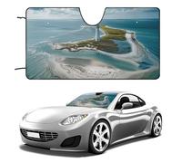 Lighthouse on The Shore - Parasole pieghevole per finestrino anteriore dell'auto, portatile, protegge dai raggi UV, per la maggior parte delle berline, SUV, camion, accessori universali per veicoli