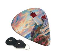 Lighthouse, plettri per chitarra con stampa a diamante, 6 pezzi, plettro per chitarra acustica, elettrica, basso, chitarra acustica, ukulele, sottile, medio, spesso, set da 0,96 mm