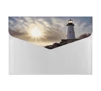 Lighthouse Rocks - Organizer per documenti a fisarmonica, con 6 tasche, espandibile, con etichette, cartelle per documenti da viaggio, buste in plastica con chiusura a scatto, 33 x 23 cm