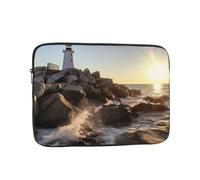 Lighthouse Rocks Seaside Laptop Case 12 pollici, TSA Custodia per laptop antiurto Custodia protettiva per notebook resistente all'acqua Custodia per il trasporto del computer Valigetta Borse da uomo