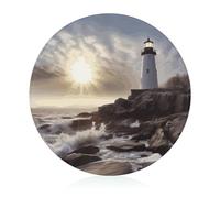 Lighthouse Rocks Seaside - Tagliere robusto e resistente ai graffi, tagliere portatile in vetro, per cucina, picnic all'aperto, 20 cm