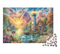 Lighthouse Sunset 1000 Pezzi Faro Costiero Puzzle in Cartone Riciclato Gioco Educativo Decompressione per Adulti Decorazione Pareti Regali per Creatività e Donare