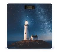 Lighthouse Under Starry Night Sky Smart - Bilancia digitale altamente accurata con ampio display LCD, bilancia durevole per uso domestico, misura peso fino a 180 kg