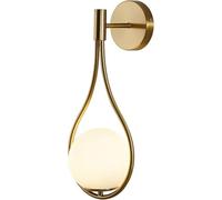 Lightig Globe Glass Wall Wall Scoce Moder Mid Cetury Drop Desig Wall Mouted Light Brushed Brass S Wall Washer per Livig Room, 1 Pack