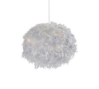 Lighting Collection - Paralume rotondo a forma di palla di piuma, colore: grigio