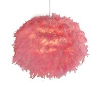 Lighting Collection - Paralume rotondo a forma di sfera di piuma, 50 cm, colore: Rosa