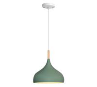 Lighting Nordic Yellow Color Pendant Kitchen Island Multi Colour Chandelier Lamp Metal LED Luminaire Semi Flush Mount Lights for Dining Living Room, Bedroom(Green,42cm)