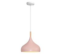 Lighting Nordic Yellow Color Pendant Kitchen Island Multi Colour Chandelier Lamp Metal LED Luminaire Semi Flush Mount Lights for Dining Living Room, Bedroom(Pink,24cm)