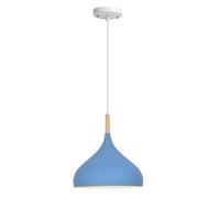 Lighting Nordic Yellow Color Pendant Kitchen Island Multi Colour Chandelier Lamp Metal LED Luminaire Semi Flush Mount Lights for Dining Living Room, Bedroom(Blue,42cm)
