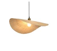 Lighting Single Head Wicker Creative Chandelier Hand-Woven Pendant Light Boho Large Hanging Lamp for Kitchen Island Nursery Hallway Bedroom 60cm,Beige, E26(50cm)