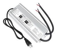 LightingWill Driver LED 500 Watt impermeabile IP67 trasformatore di alimentazione, 90-140 V AC a 12 V CC, uscita a bassa tensione, adattatore con spina a 3 poli cavo da 3,3 piedi per uso esterno