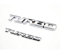 LIGHTKOREA 2 pezzi piccoli e grandi in metallo Turbo Emblem laterale parafango emblema del veicolo auto moto distintivo decalcomanie (Chrome Silver)