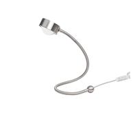 LightMe lampada da tavolo Powerlens Snake, colore titanio, braccio flessibile LightMe