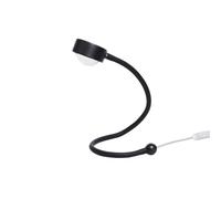 LightMe lampada da tavolo Powerlens Snake, nera, braccio flessibile LightMe