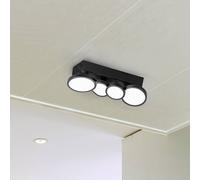 LightMe Plafoniera LED Aqua GU10 a 4 luci, nera LightMe