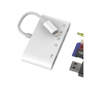 Lightning a USB 3.5mm SD Micro SD Card Reader 5 in 1 Caricabatterie per Apple MFi Certificato per iPhone per iPad per MacBook Trasferimento Foto Video Backup Auricolare Scheda di Memoria OTG
