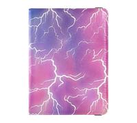 Lightning Bolts Rainbow Color Portafoglio da viaggio in pelle da donna porta passaporto per viaggio Vaccino Card Holder Cover Combo Porta passaporto Custodia a portafoglio per le donne Impermeabile,