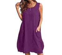 Lightning Deals Vestito Estivo Taglie Forti Donna Vestito Donna Spiaggia Cotone Vestito Elegante Cerimonia Abito Manica Floreale Vestito per Casa Donna I Miei Ordini Offerta
