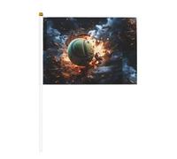 Lightning Fever Tennis Dieci pezzi stampati su entrambi i lati bandiera portatile 14 x 20,8 cm, adatta per tifare attività di squadra