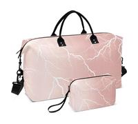 Lightning Oro Rosa Grande Borsa Da Viaggio Weekender Gear Bag Grande Borsa Da Palestra con Cinghia Regolabile per Palestra Impermeabile Bolsas Grandes para Mujer