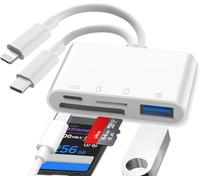 Lightning SD Card Reader, lettore di schede SD iPhone, S-D lettore di schede Lightning, adattatore S-D scheda iPhone per i-Phone 15/14/Pro Max/Pro/Plus/Pad Pro/MacBook Pro/Air