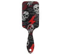 Lightning Skull Red Black spazzola delicata per il massaggio del cuoio capelluto mened per capelli sottili con manico ergonomico cepillo para cabello de mujer