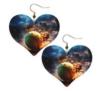 Lightning Tennis Stampe Orecchini Eleganti a Forma di Cuore Leggero Accessori Da Donna Perfetto Per Feste E San Valentino.