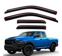 Lightronic WV194101 - Deflettore per visiera laterale sul canale, protezione antipioggia, fumo scuro, set di 4 pezzi, adatto per Dodge Ram 1500 Quad Cab, Ram 1500 2019-2024 Ram 1500 Classic Quad Cab