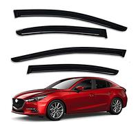 Lightronic WV94262 - Protezione antipioggia per finestra laterale di montaggio esterno, colore fumo scuro, set di 4 pezzi, adatto per Mazda 3 berlina e Hatchback 2014-2018