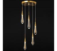 Lights Fixtures Dimmable LED Gold Light Teardrop Crystal Pendant Lighting for Kitchen Island Bedroom Hallway Entryway