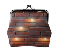 Lights hit The Brick Wall Print Squisito Versatile Kiss Lock Coin Purse carino piccolo portafoglio con cerniera per monete carte