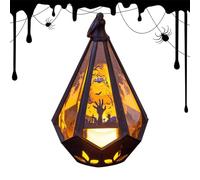 Lights Pathway - Lanterna di Halloween a base di batteria per notti spaventose, luce tremolante con bagliore spaventoso, lampada a mano per prato, portico, giardino, feste, interni,