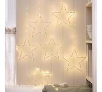 Lights4fun 2 x Set di 3 stelle luminose a sospensione da esterno a batteria