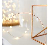 Lights4fun 2x catena luminosa micro-LED 20 luci in filo di rame, bianco caldo, funzionamento a batteria
