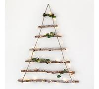 Lights4fun Albero di Natale da Sospensione con Rami di Betulla e Catena Luminosa di 100 micro LED Bianchi Caldi per Interni