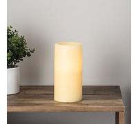 Lights4fun Candela Media LED cilindrica in cera a pile