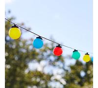 Lights4fun Catena Decorativa Festival di 30 Lampadine LED Multicolore per Esterni