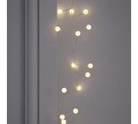 Lights4fun Catena Luminosa con 80 Lucine LED Bianco Caldo, Filo di Luci a Batteria, Lucette Decorative con Timer, per Interni