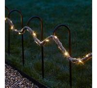 Lights4fun Corda Luminosa Decorativa di 60 LED Bianchi Caldi a Pile per Interni ed Esterni