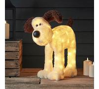 Lights4fun Decorazione Natalizia a LED Wallace & Gromit™ per Esterni, Con Timer, Statuetta per Cani