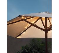 Lights4fun - Ghirlanda luminosa LED da 80 luci per esterni, decorazione da giardino, a batteria, con timer, decorazione per terrazza, ombrellone parasole, illuminazione LED, ombrellone con