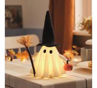 Lights4fun "Gloria Strega fantasma nera e bianca, LED e timer, Halloween