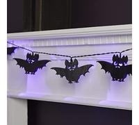 Lights4fun, Inc. 10 luci a batteria dell'interno della stringa di Halloween del pipistrello di legno del LED